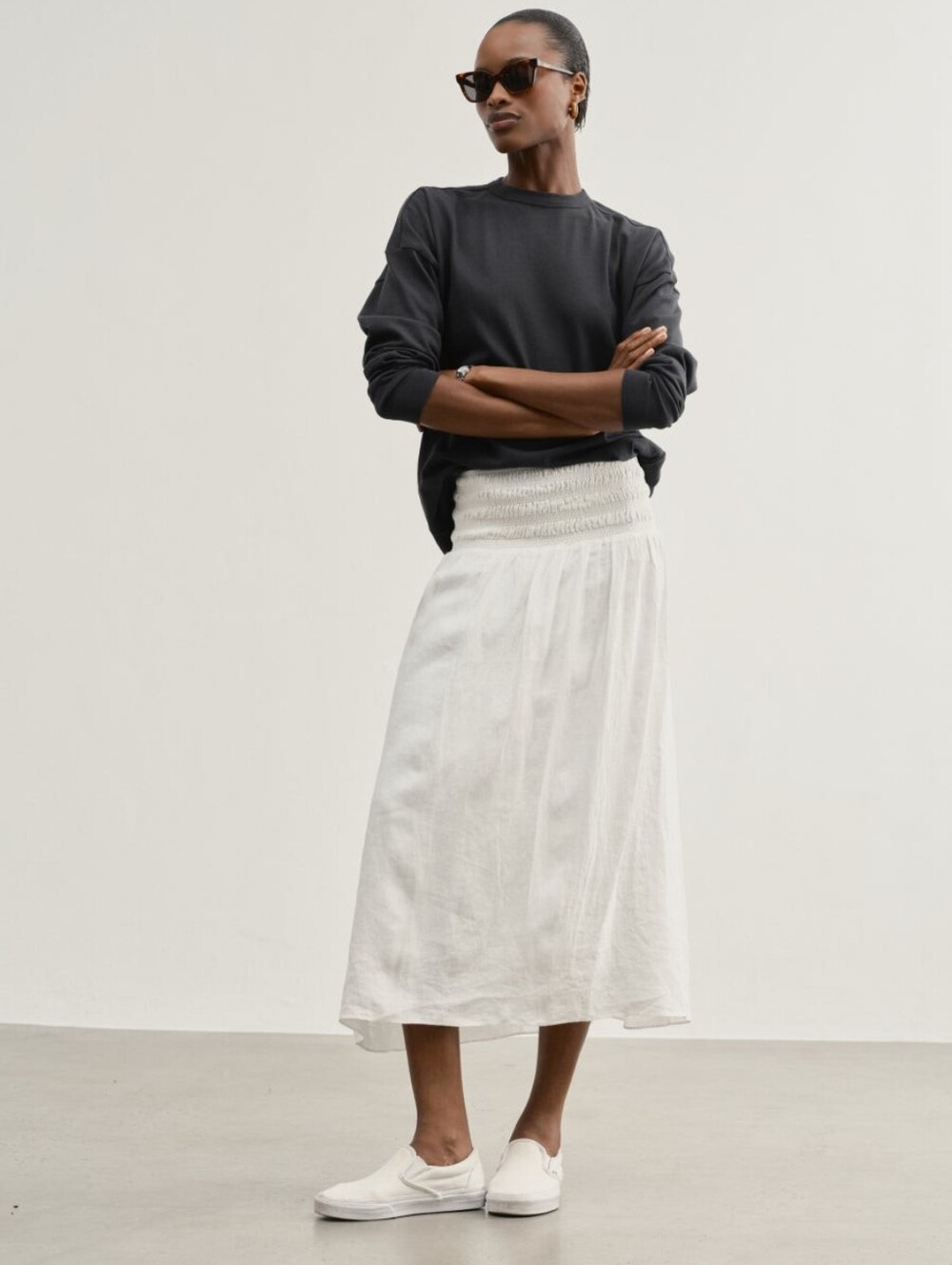 AYR The Afterglow Skirt In White Linen Size XS
